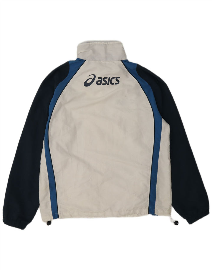Мужской спортивный костюм Asics с графическим рисунком, верхняя куртка, средний белый полиэстер с цветными блоками