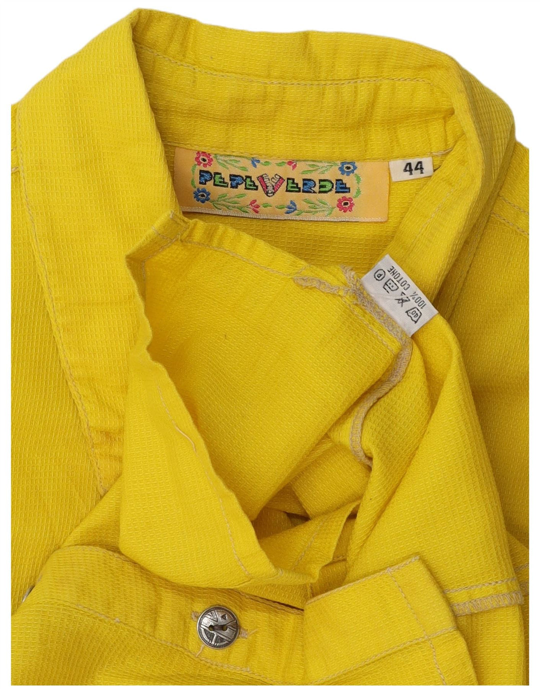 VINTAGE Womens Sleeveless Shirt IT 44 Medium Yellow Cotton