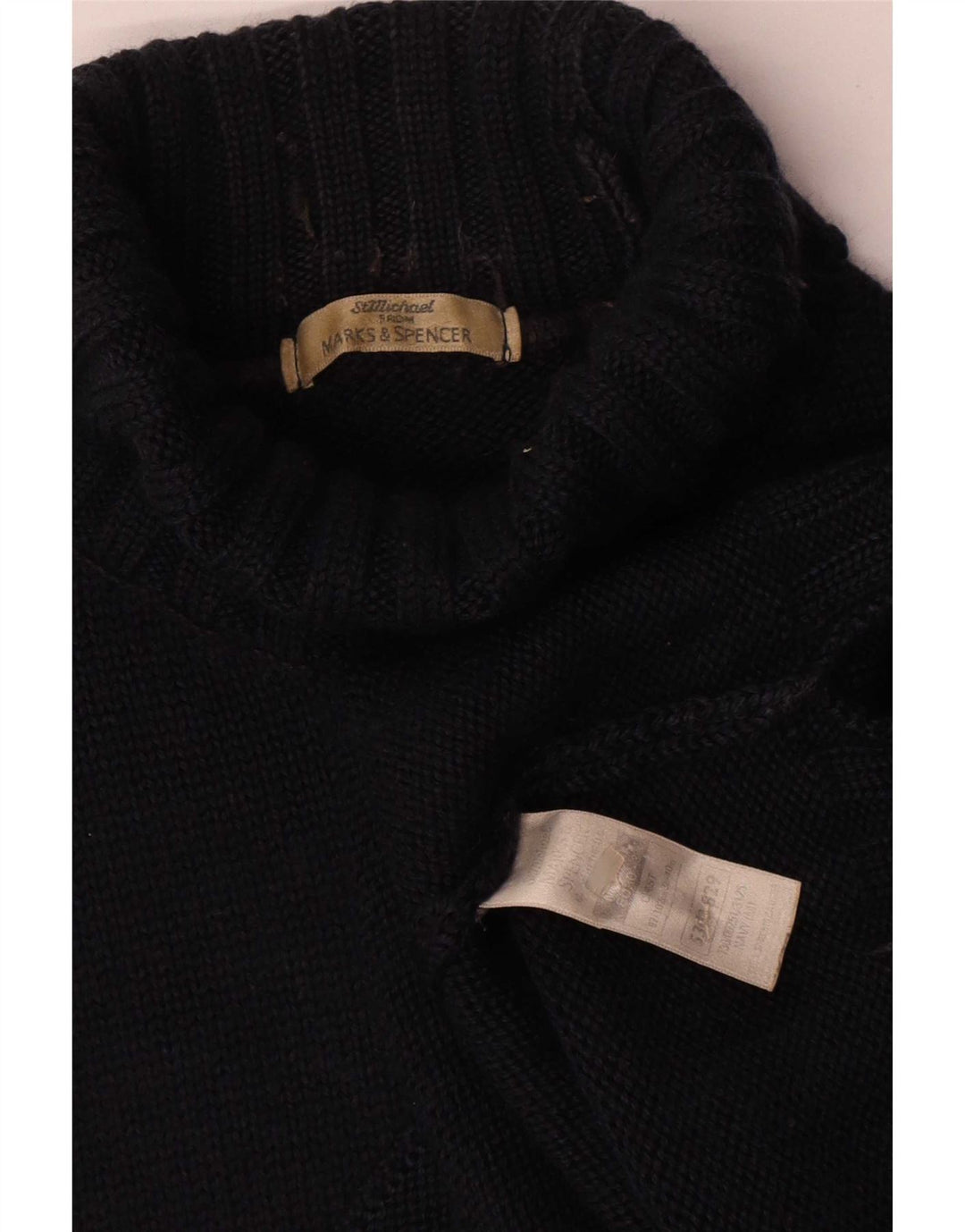 Marks & Spencer Herre rullehals sweater Medium marineblå uld
