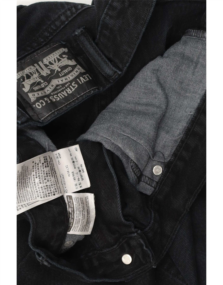 Levi's Men Distressed Straight Jeans W38 L32 Sort Bomuld
