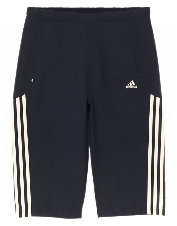 Женские спортивные шорты-бермуды Adidas UK 12, средние, темно-синие, полиэстер
