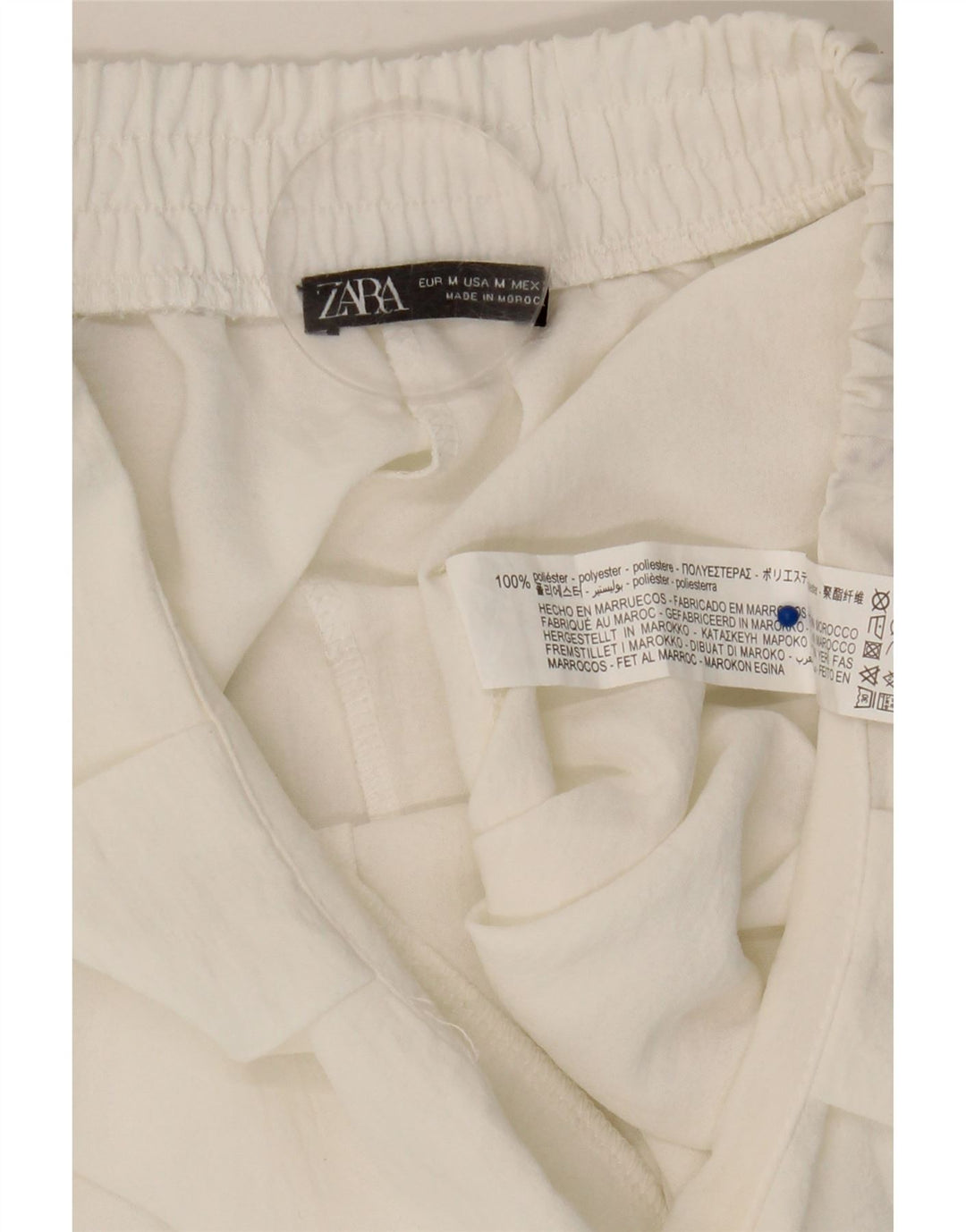 Zara Womens Loose Fit Chino Trousers Medium W28 L25 White Polyester