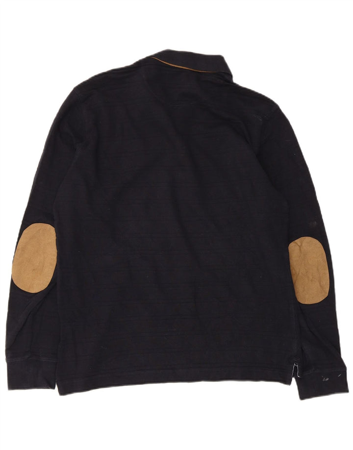 Massimo Dutti Polo à Manches Longues Homme Bleu Marine Moyen Coton