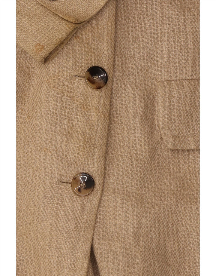 Cappotto doppiopetto da donna Zara UK 14 Viscosa beige medio