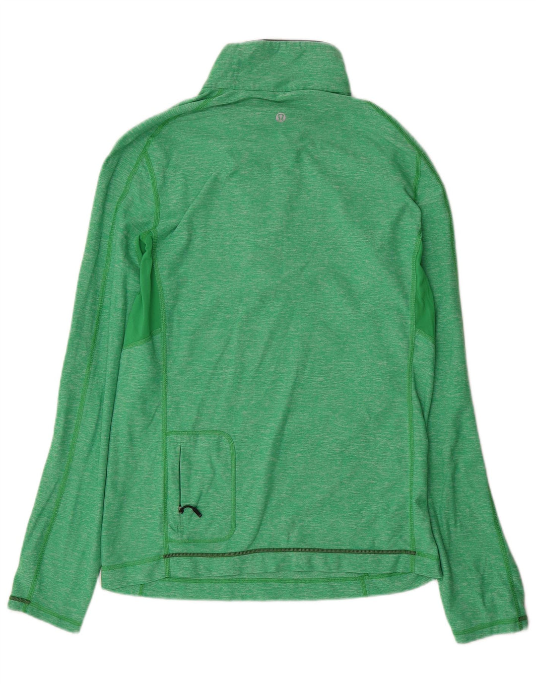 Lululemon Mens Zip Neck Pullover Tracksuit Top Medium Green Flecked Nylon