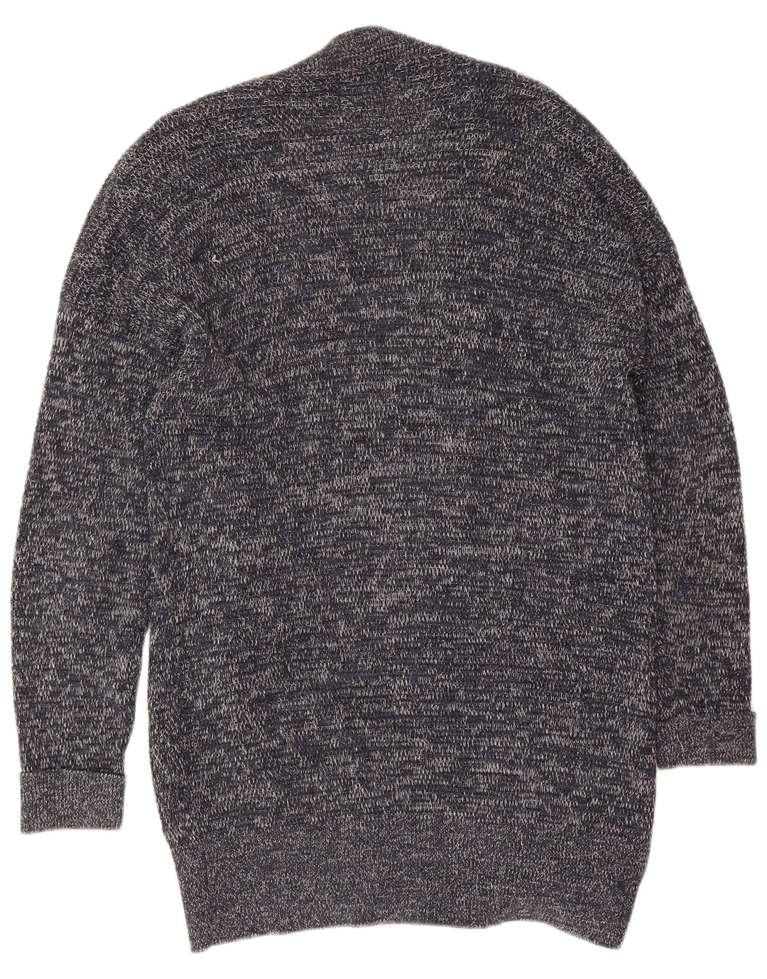 Zara Mens Cardigan Sweater Small Grey Flecked Cotton