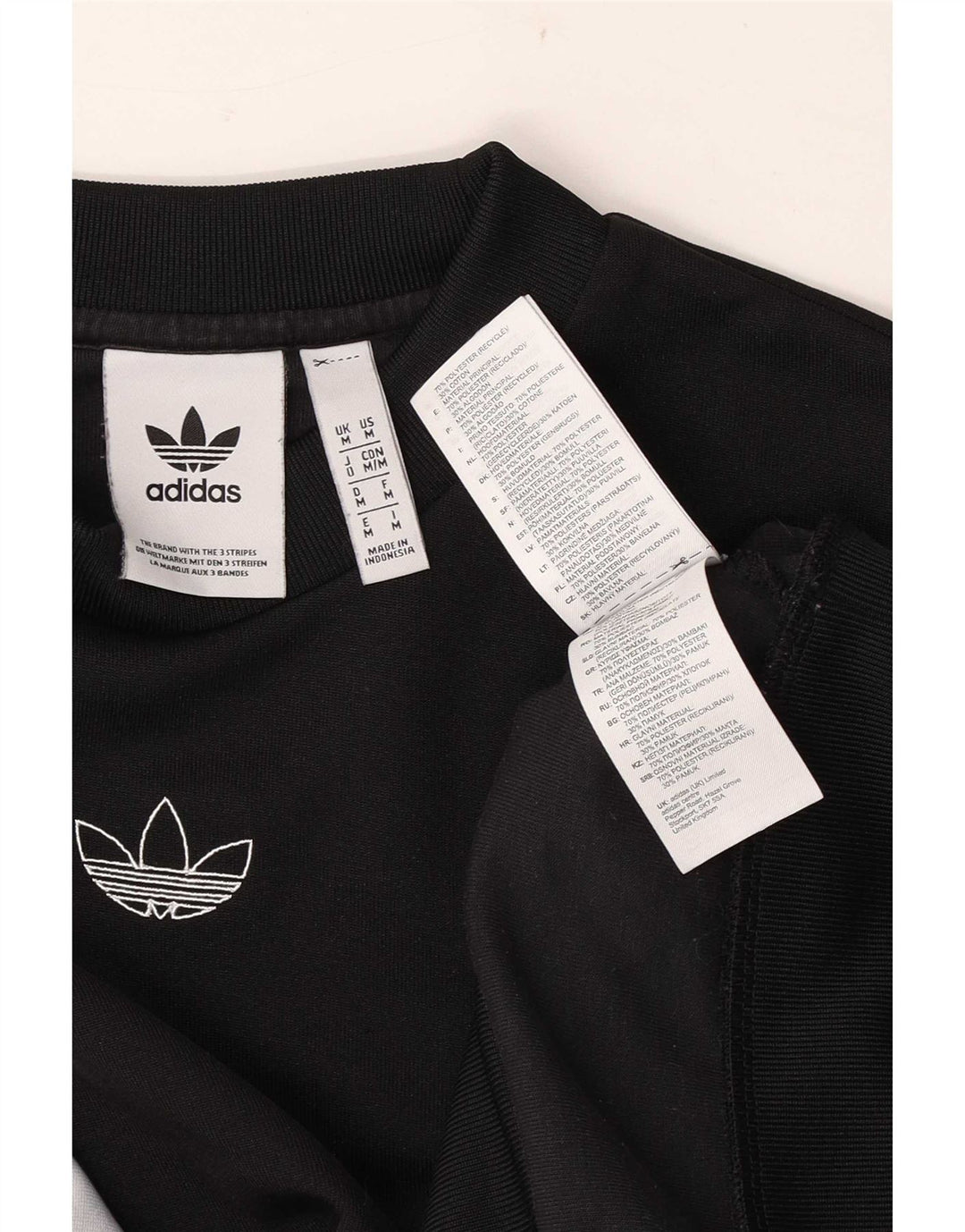 Adidas Mens Graphic Sweatshirt Jumper Medium Black Colourblock Polyester