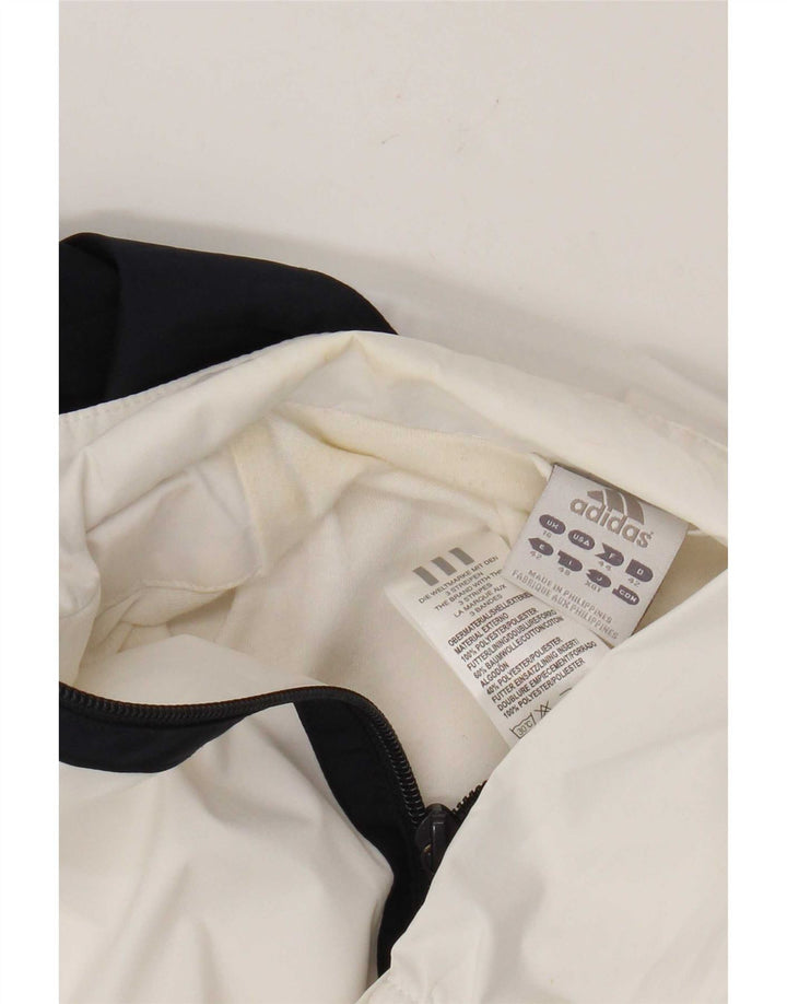 Adidas Womens Tracksuit Top Jacket UK 16 Large  White Colourblock Polyester