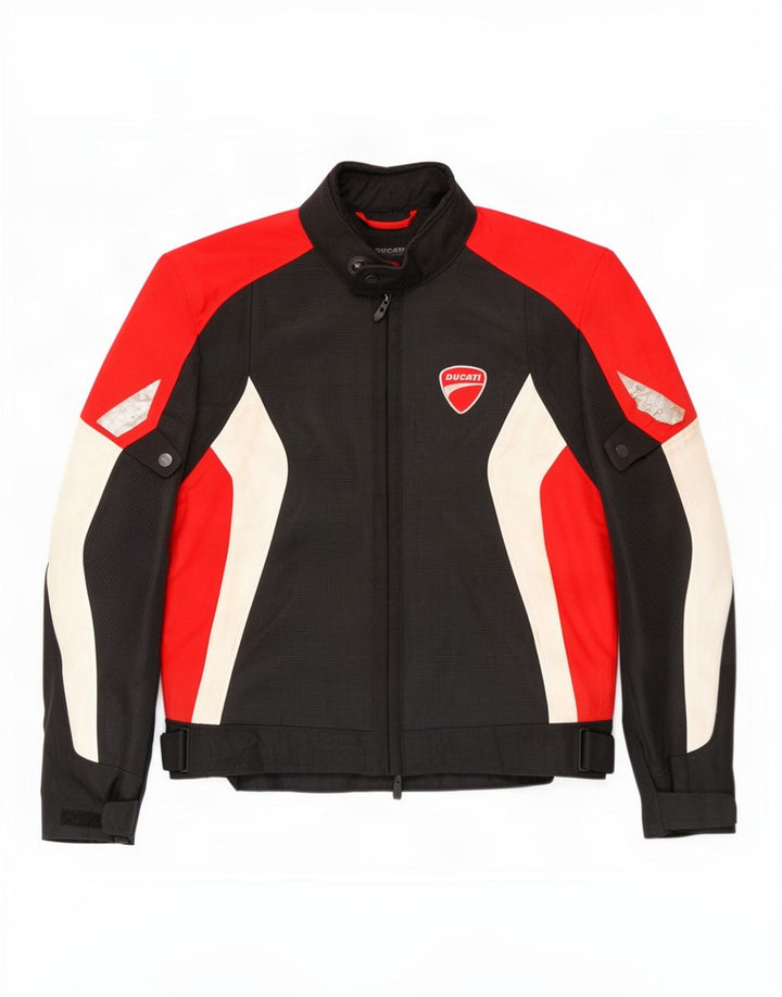 Revit Mens Graphic Racer Jacket UK 40 Large Black Colourblock Polyester