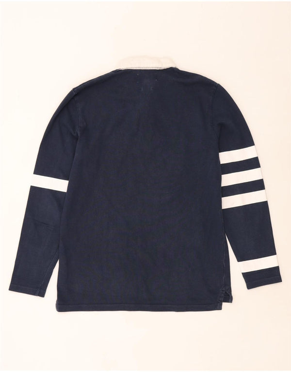Fat Face Mens Folk Long Sleeve Rugby Polo Shirt Medium Navy Blue Striped