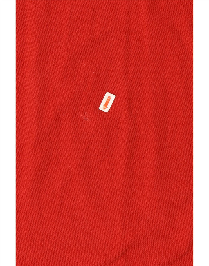 TRUSSARDI Mens Polo Shirt Large Red Cotton