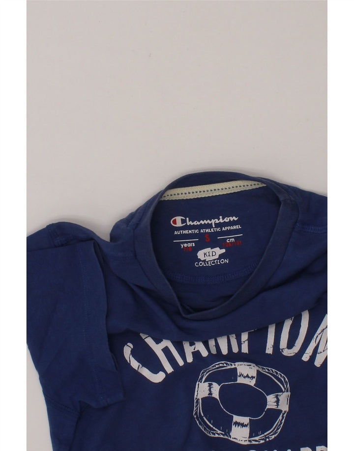 CHAMPION Boys Graphic T-Shirt Top 7-8 Years Small  Blue Vintage Champion and Second-Hand Champion from Messina Hembry 