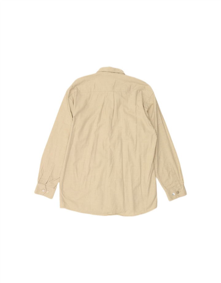 MAJESTIC Mens Shirt Size 39/40 Medium Beige Cotton Vintage Majestic and Second-Hand Majestic from Messina Hembry 