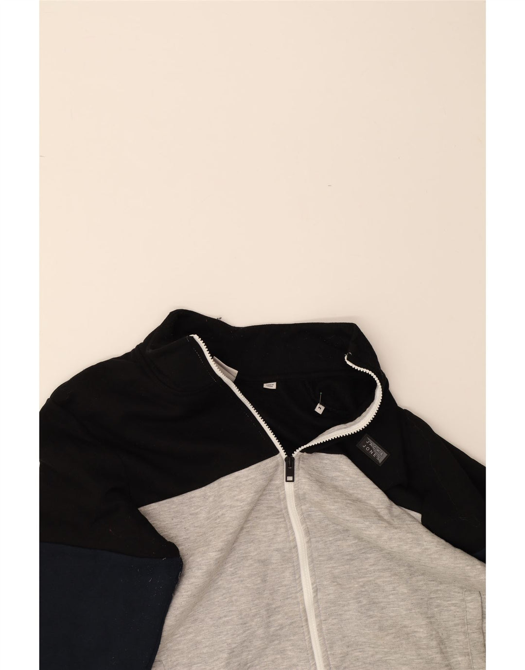 JACK & JONES Mens Graphic Tracksuit Top Jacket Medium Grey Colourblock Vintage Jack & Jones and Second-Hand Jack & Jones from Messina Hembry 