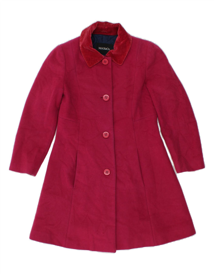 MAX & CO. Womens Overcoat UK 12 Medium  Pink Wool Vintage Max & Co. and Second-Hand Max & Co. from Messina Hembry 