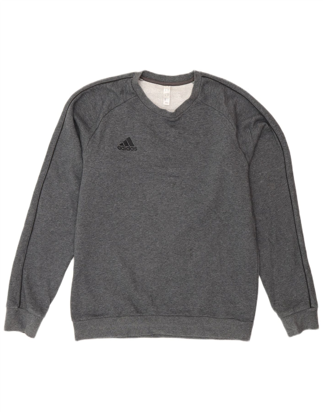Adidas Mens Moletom Jumper Médio Algodão Cinza