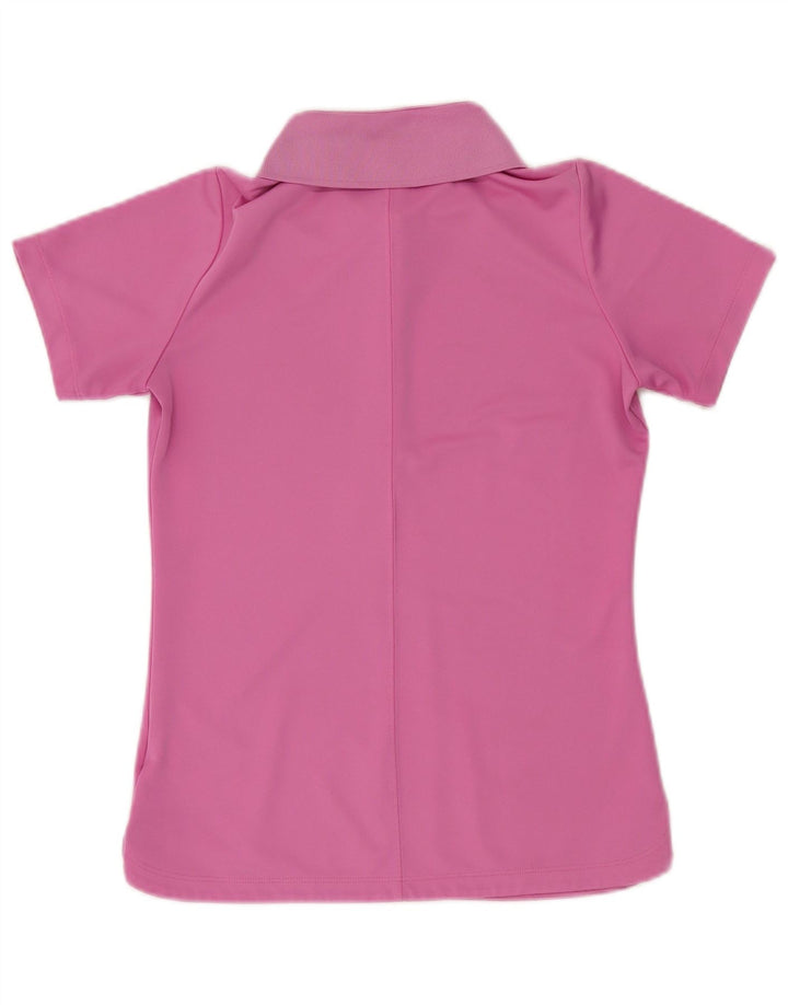 NIKE Womens Dri Fit Polo Shirt UK 12 Medium Pink Polyester