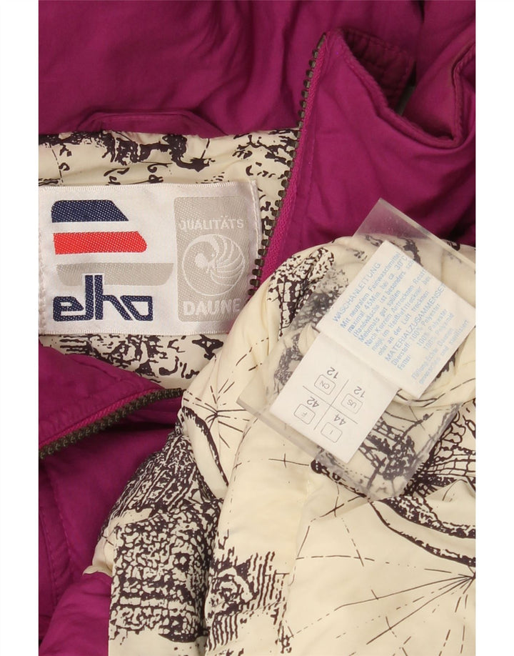Elho Womens Hooded Oversized Padded Jacket EU 42 Large Purple Polyester