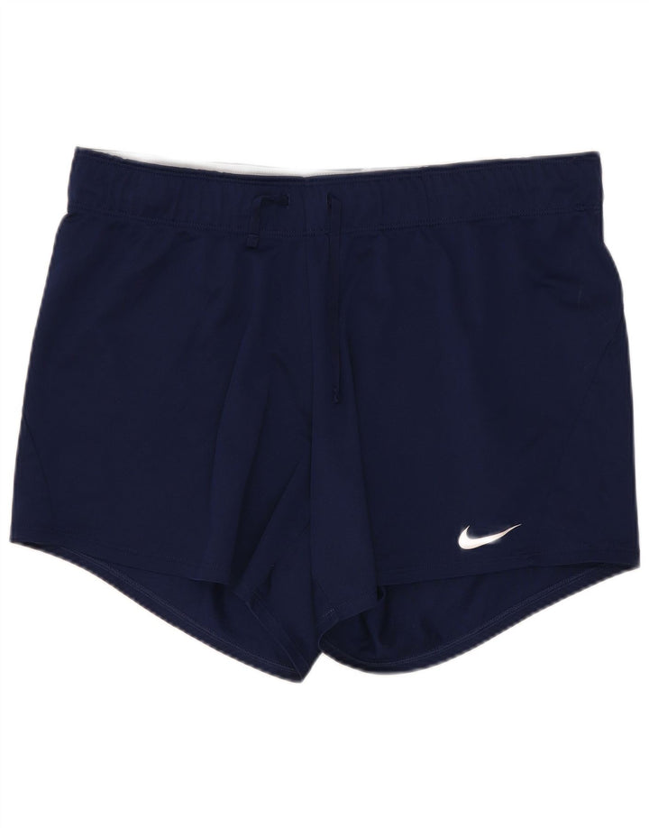Nike Damen Dri Fit Sport Shorts UK 12 Medium Marineblau Polyester