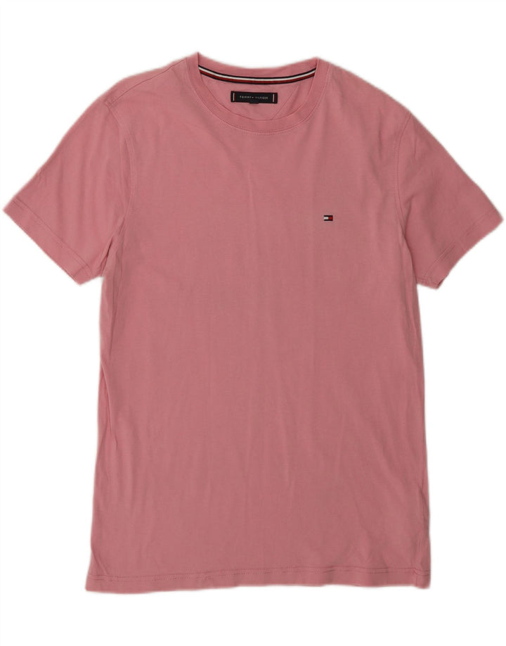 TOMMY HILFIGER Mens T-Shirt Top Small Pink Vintage Tommy Hilfiger and Second-Hand Tommy Hilfiger from Messina Hembry 