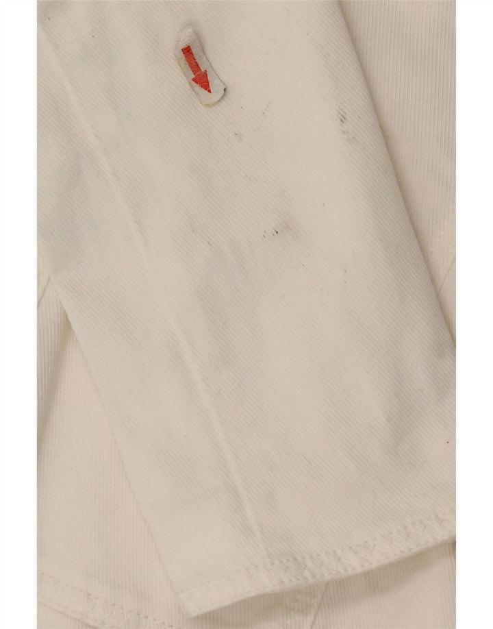 Armani Jeans Veste Blazer 3 Boutons Femme UK 10 Petit Coton Blanc