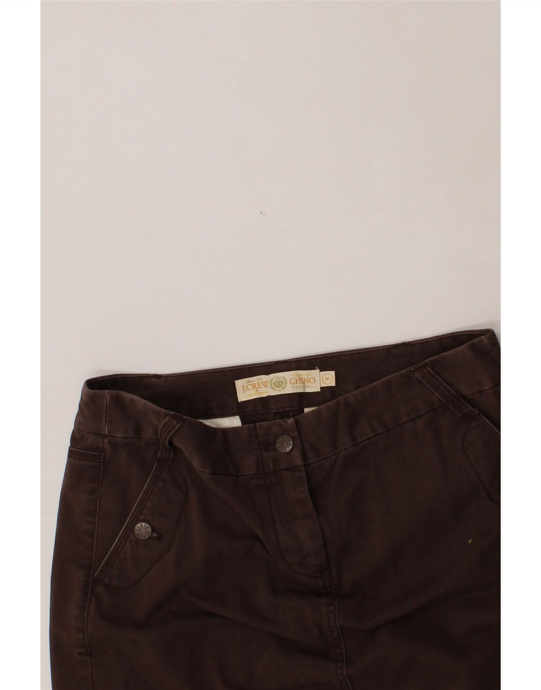 J. CREW Womens Broken In Mini Skirt US 8 Medium W32  Brown Cotton Vintage J. Crew and Second-Hand J. Crew from Messina Hembry 