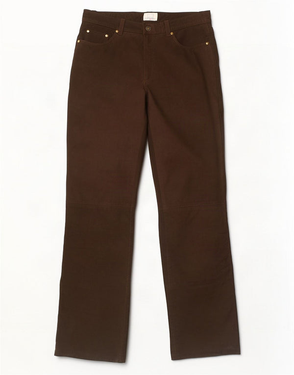 Spieth & Wensky Herre lige læderbukser EU 48 Medium W32 L33 Brun