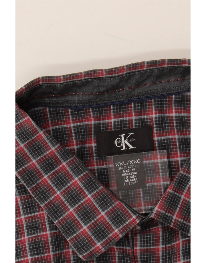 CALVIN KLEIN Mens Shirt 2XL Multicoloured Check Cotton