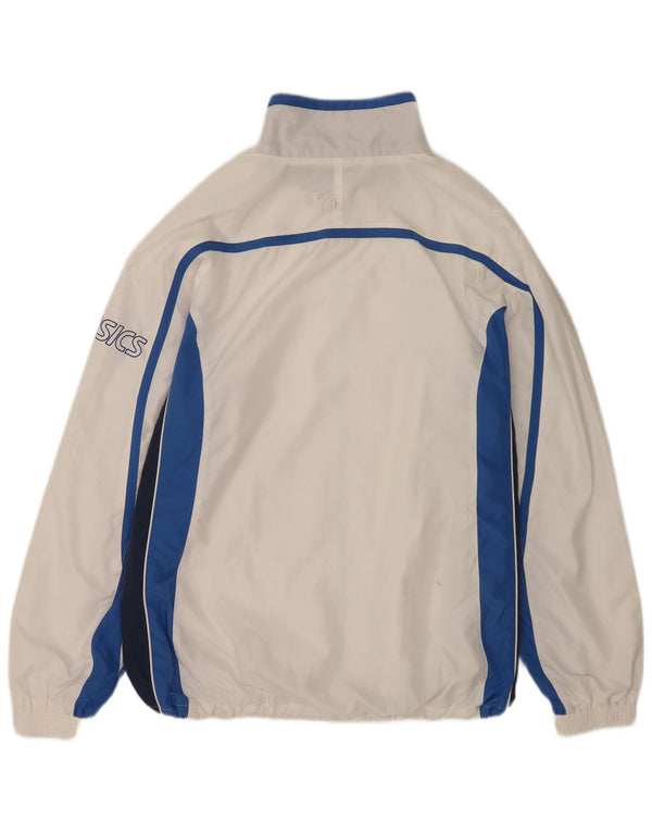 Asics Mens Tracksuit Top Jacket 2XL White Colourblock Polyester