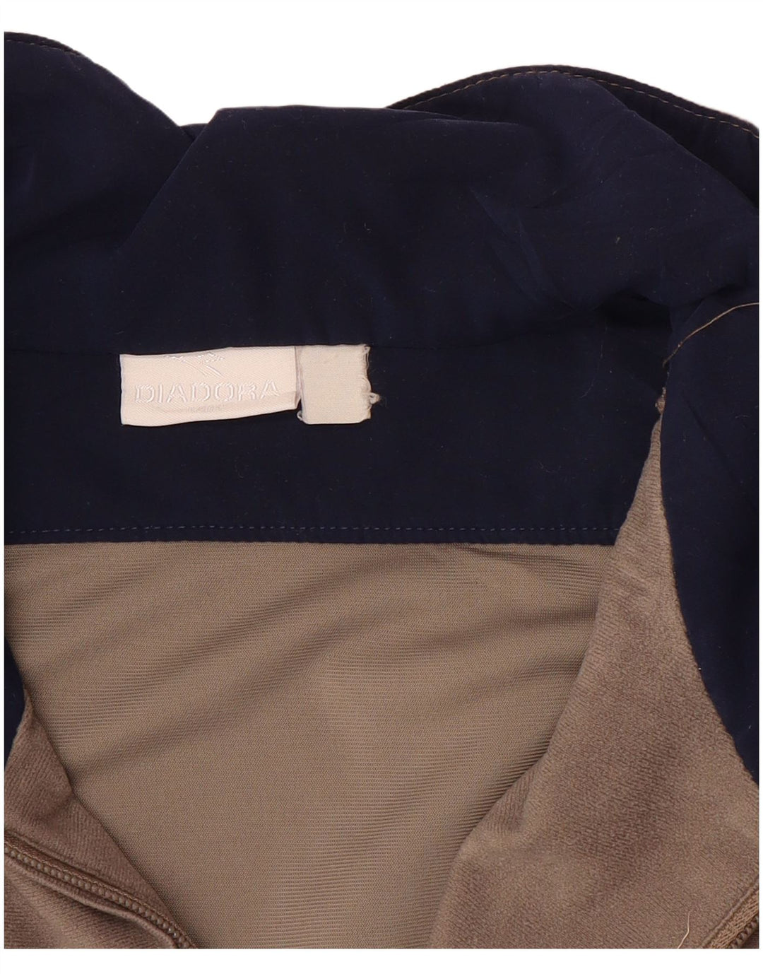 Diadora Herren-Trainingsanzug-Oberteil aus Velours, Größe L, Grau, Farbblock