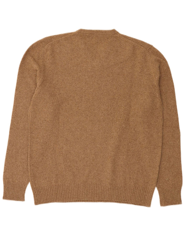 Halvfjerds Herre V-hals sweater 2XL Brun Merinould