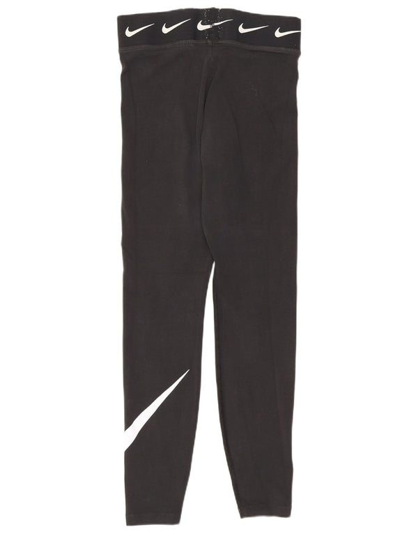 Nike Womens Graphic Leggings UK 8 Small Schwarz Baumwolle