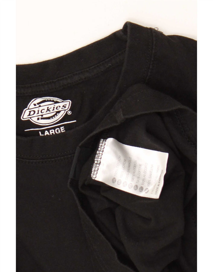 Dickies Mens T-Shirt Top Large Black Cotton