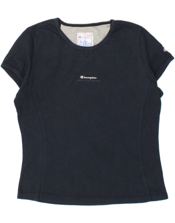 CHAMPION Womens Heritage Classics T-Shirt Top UK 12 Medium Navy Blue Vintage Champion and Second-Hand Champion from Messina Hembry 