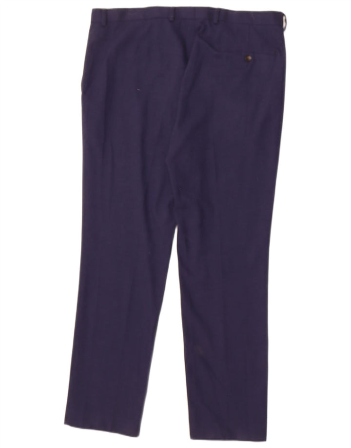 MARKS & SPENCER Mens Slim Suit Trousers W38 L31 Navy Blue Polyester