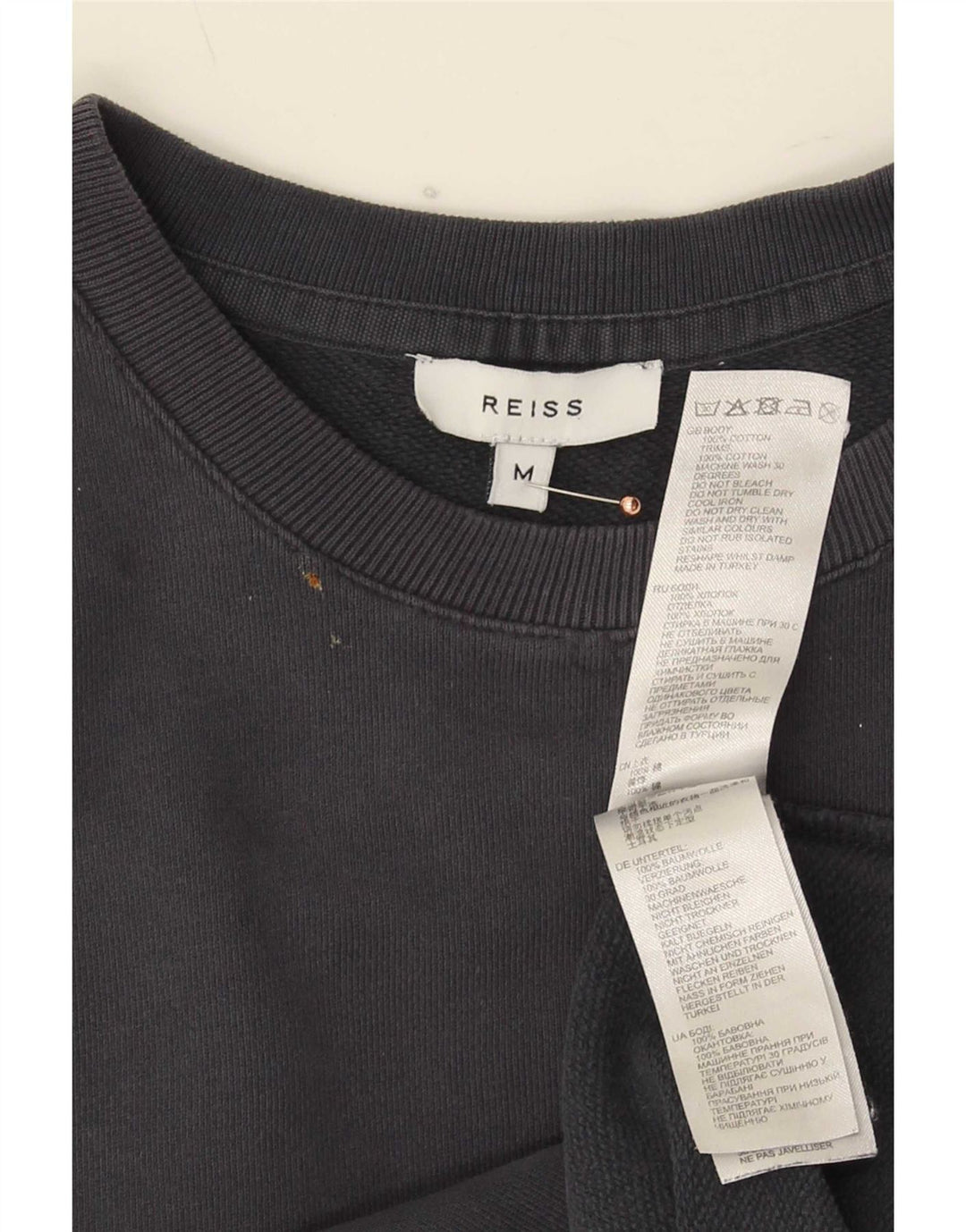 Reiss Mens Sweatshirt Jumper Medium Navy Blue Cotton