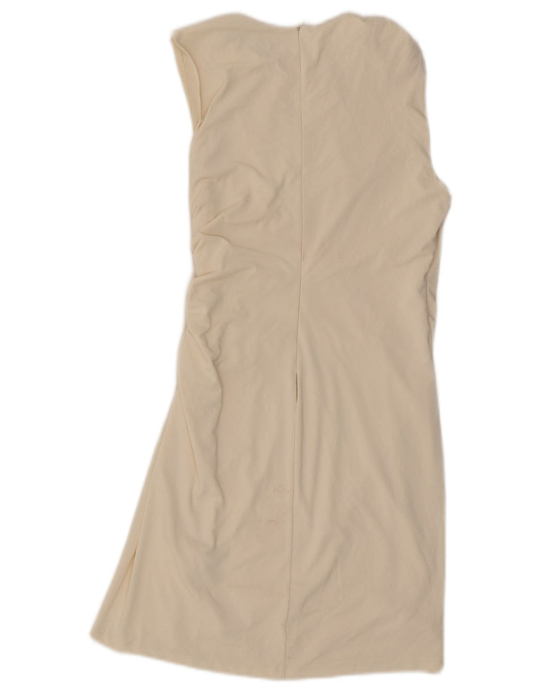 Zara Womens Sleeveless Sheath Dress UK 12 Medium Off White Polyester
