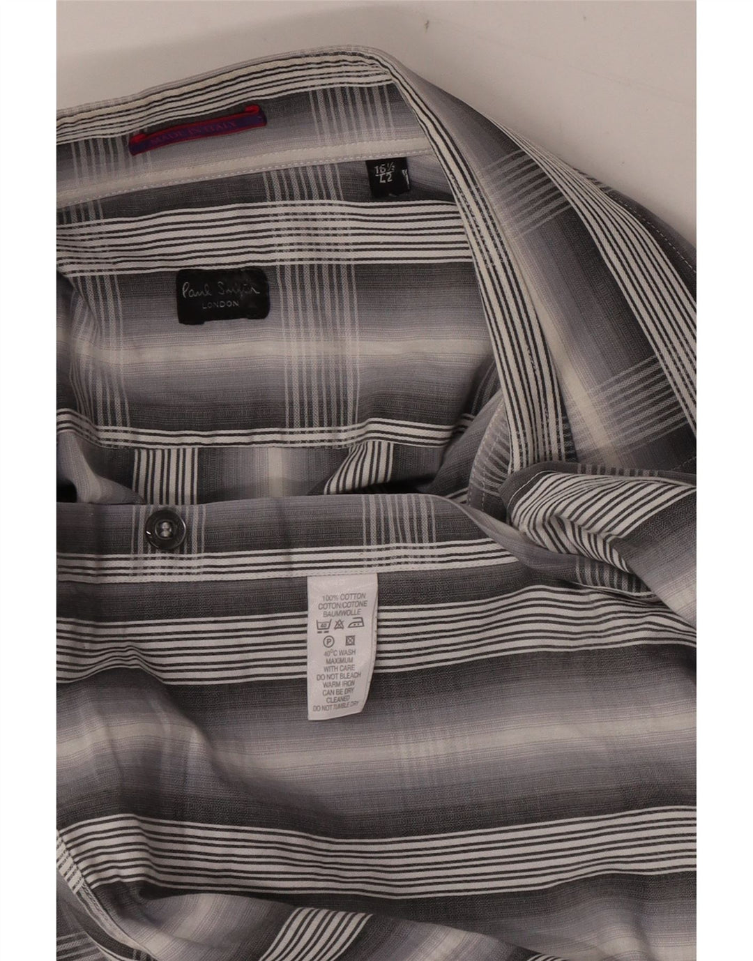Paul Smith Herreskjorte str. 42 16 1/2 Stor grå ternet bomuld