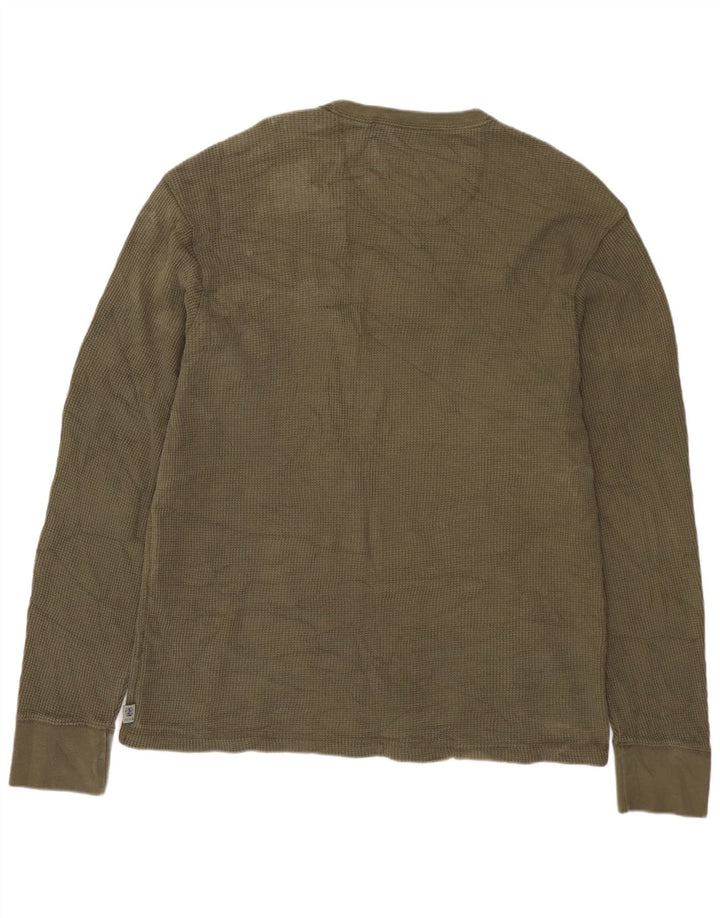IZOD - Camiseta de manga larga para hombre, talla grande, color caqui