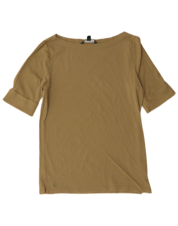 Ralph Lauren Damen-Blusenoberteil, UK 12, mittlere Khaki-Baumwolle