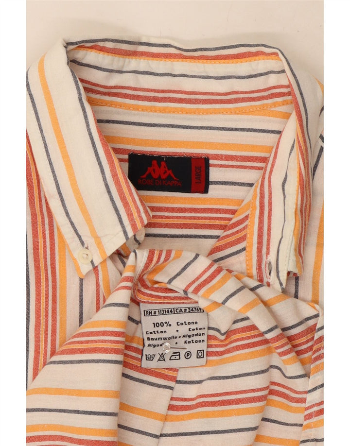 Kappa Mens Shirt Large Multicoloured Striped Cotton