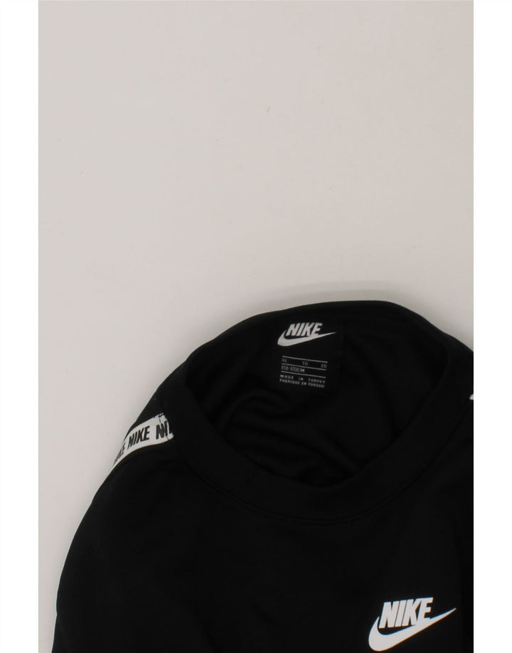 NIKE Boys Graphic Sweatshirt Jumper 13-14 Years XL Black Polyester Vintage Nike and Second-Hand Nike from Messina Hembry 