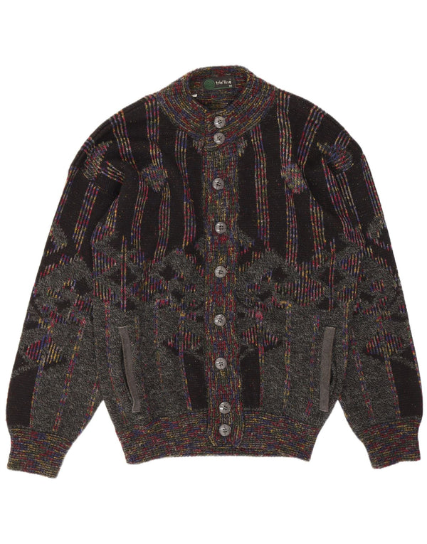Tris Line Herre Cardigan Sweater IT 50 Medium Flerfarvet geometrisk uld
