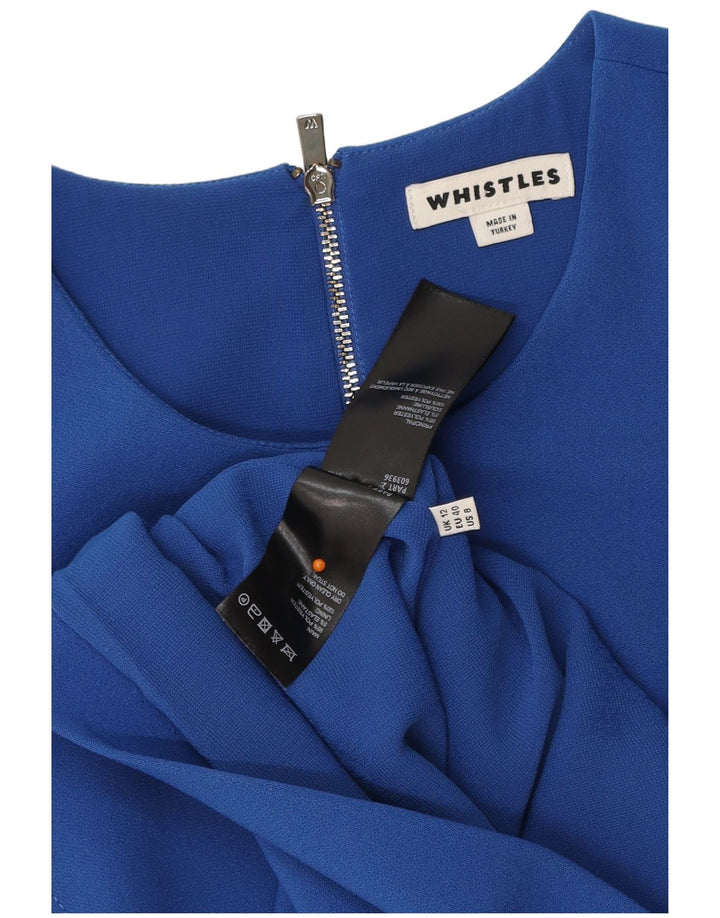 WHISTLE Womens A-Line Dress UK 12 Medium Blue Polyester