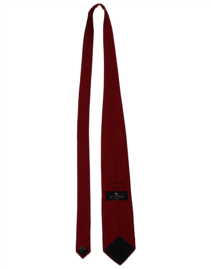 Etro Herren-Krawatte, Einheitsgröße, rotes Blumenmuster, Designer-Seide