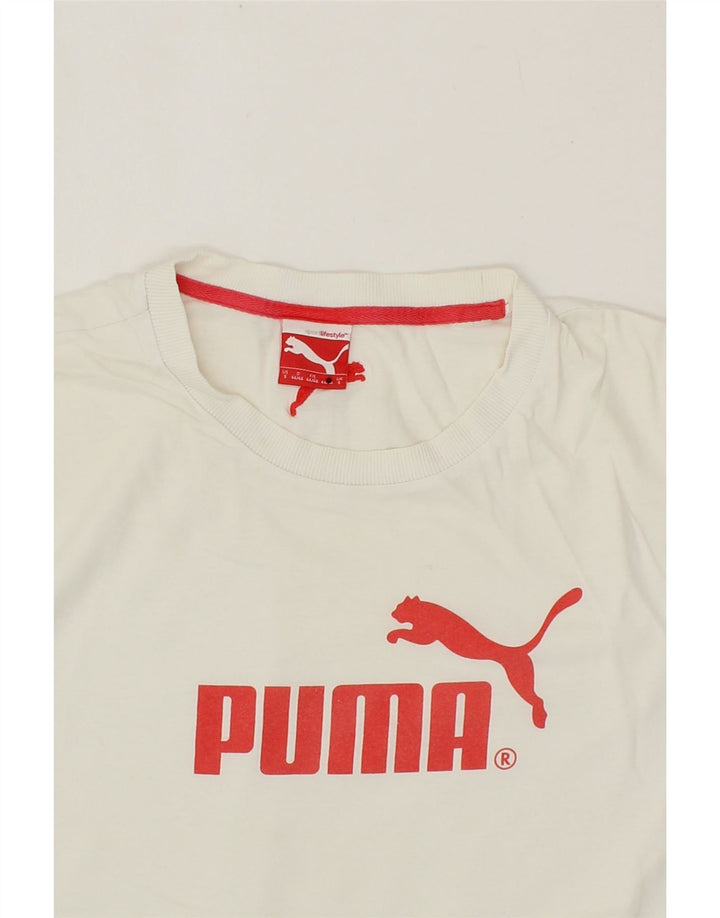 PUMA Mens Graphic T-Shirt Top Small White Cotton Vintage Puma and Second-Hand Puma from Messina Hembry 