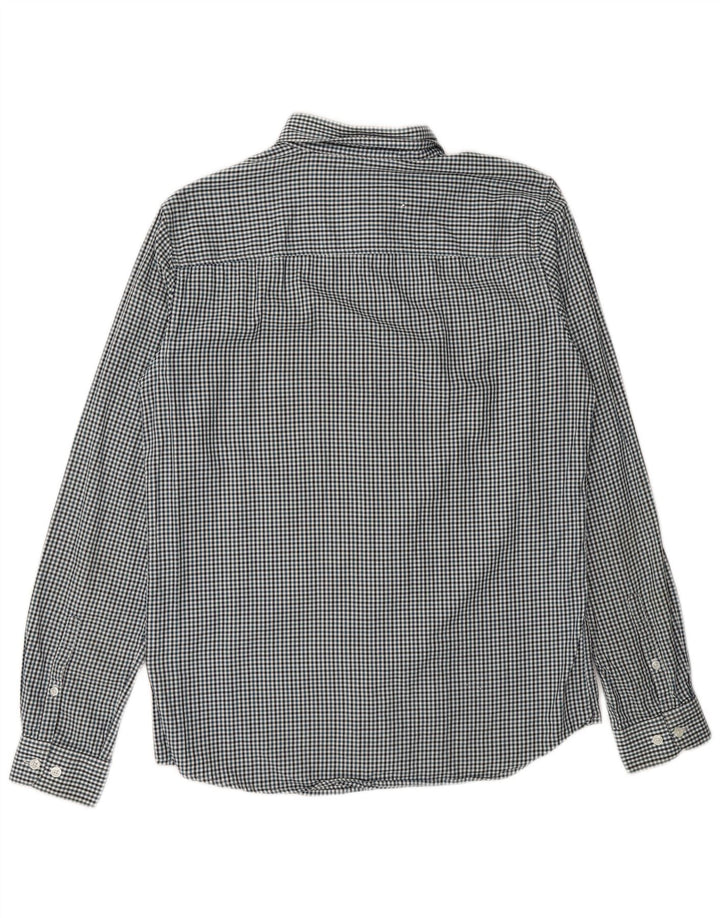 JACK & JONES Mens Shirt Medium Blue Check Cotton