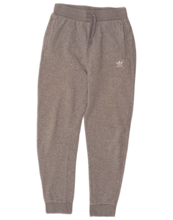 Adidas Womens Tracksuit Trousers Joggers UK 12 Medium  Grey Cotton
