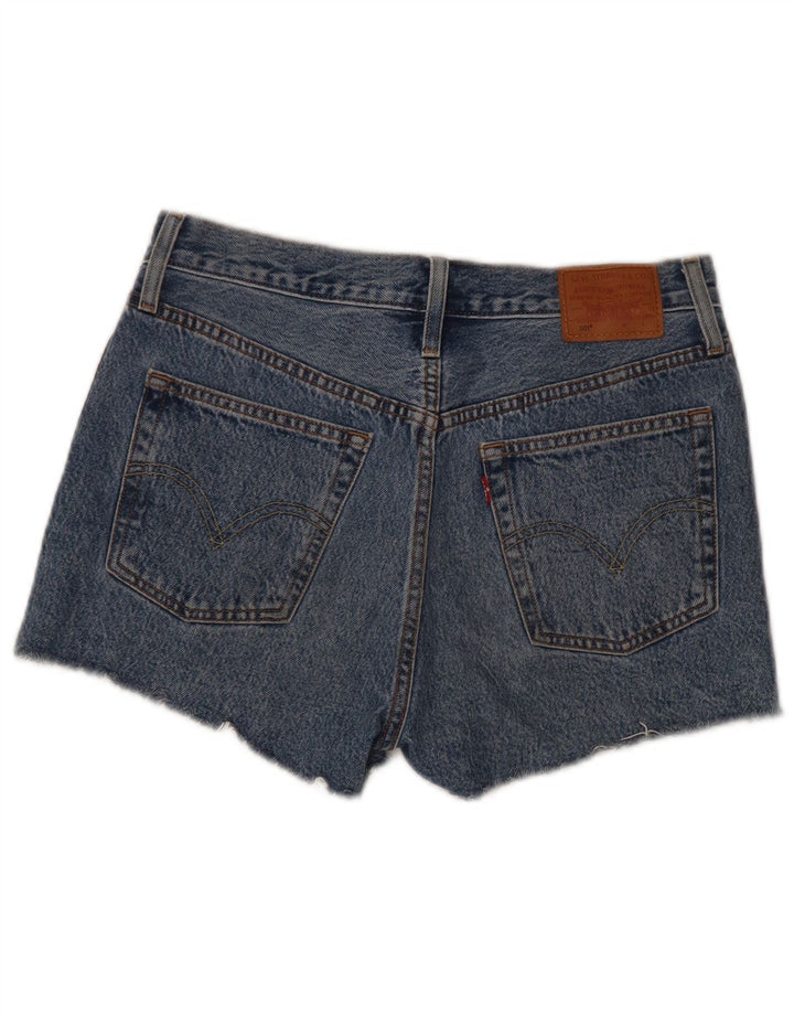 LEVI'S Womens 501 Graphic Denim Shorts W28 Medium  Blue Cotton