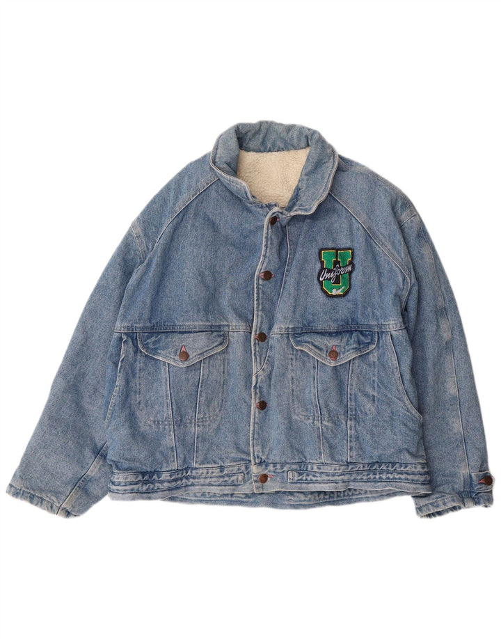 UNIFORM Mens Loose Fit Denim Jacket UK 38 Medium Blue Cotton